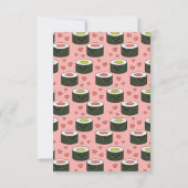 Sushi Friendship Kinder Classroom Valentijnen Kaar Bedankkaart (Achterkant)