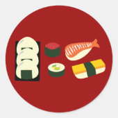 Sushi Fun Ronde Sticker (Voorkant)