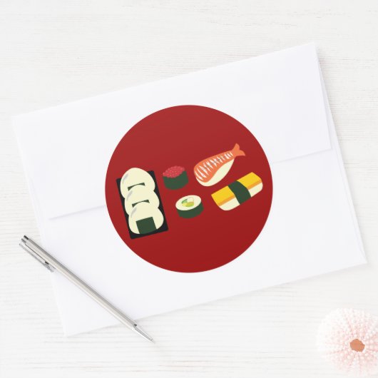 Sushi Fun Ronde Sticker (Envelop)