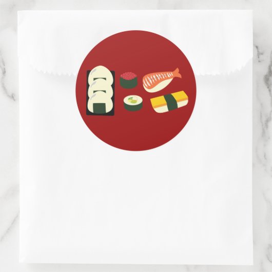 Sushi Fun Ronde Sticker (Tas)