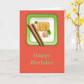 Sushi. Gelukkige verjaardag. Kaart (Gele Bloem)