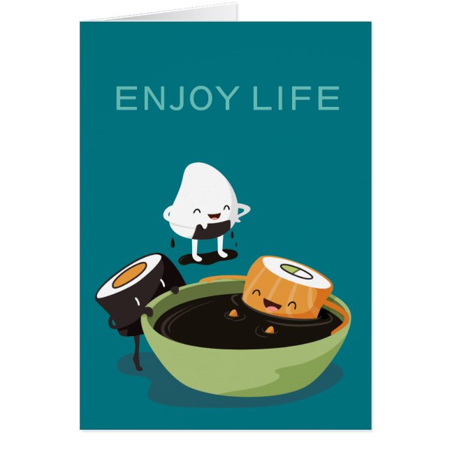 Sushi geniet van badtijd grappig (Voorkant)