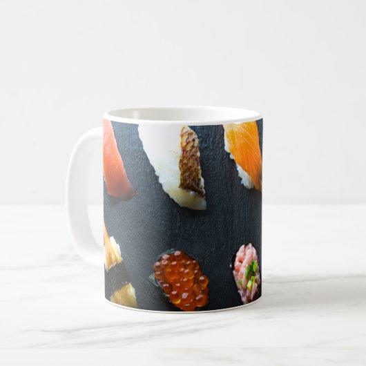 Sushi Geometry – Modern Nigiri Collection Koffiemok (Voorkant links)