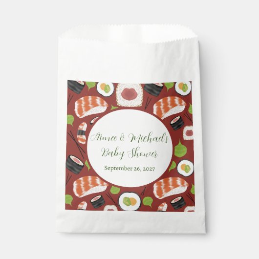 Sushi geslachtsneutraal Baby shower Bedankzakje (Voorkant)