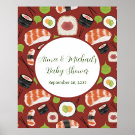 Sushi geslachtsneutraal Baby shower Poster