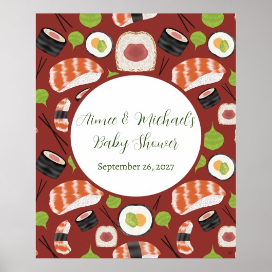 Sushi geslachtsneutraal Baby shower Poster (Voorkant)