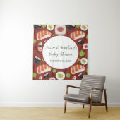 Sushi geslachtsneutraal Baby shower Wandkleed (In situ)