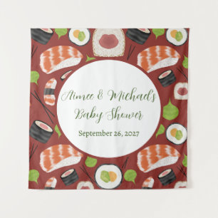 Sushi geslachtsneutraal Baby shower Wandkleed