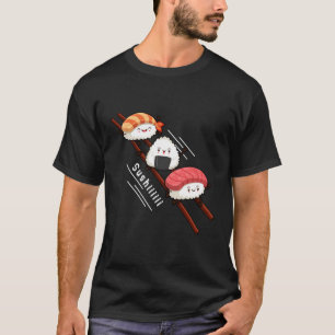 sushi glijden op eetstokjes kawaii anime japans t-shirt