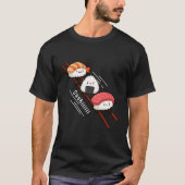 sushi glijden op eetstokjes kawaii anime japans t-shirt (Voorkant)