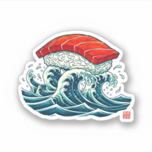 Sushi Golf Japanse Voedsel Kunst Illustratie Sticker