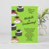 Sushi Graduation Party Kaart (Staand voorkant)