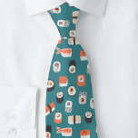 Sushi Green Stropdas<br><div class="desc">Delicious Japanse sushi nigiri maki rolt Japans kunstontwerp op een blauwgroen groene achtergrond. Ideaal voor je favoriete gourmet, chef-kok of foodie.</div>