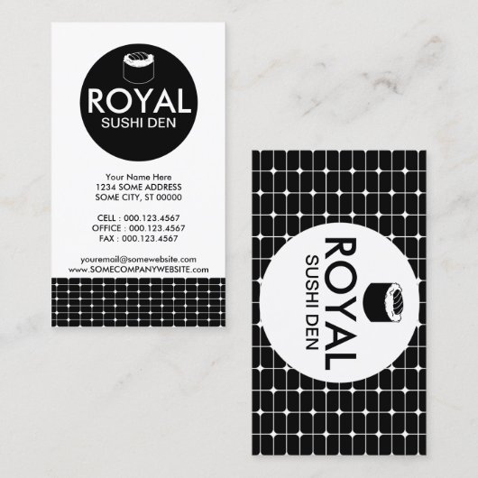 sushi grids visitekaartje (Voorkant / Achterkant)