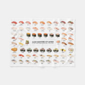 Sushi Guide Blanket – Japanese Food Chart Throw Fleece Deken (Voorkant (Horizontaal))