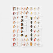 Sushi Guide Blanket – Japanese Food Chart Throw Fleece Deken (Voorkant)