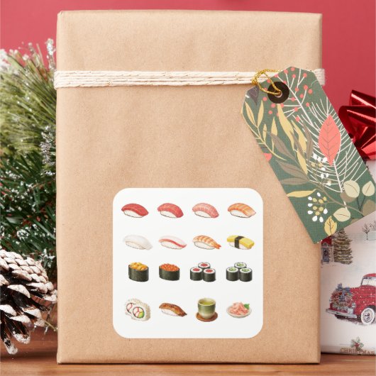 Sushi Guide Sticker – Japanese Food Chart Decal (Feestdagen)