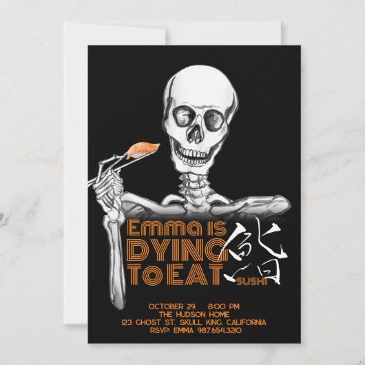 SUSHI Halloween feestuitnodigingskaarten Kaart (Voorkant)
