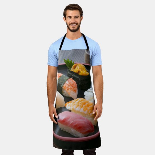 Sushi Harmony Apron – Classic Nigiri Delight Schort (Gedragen)