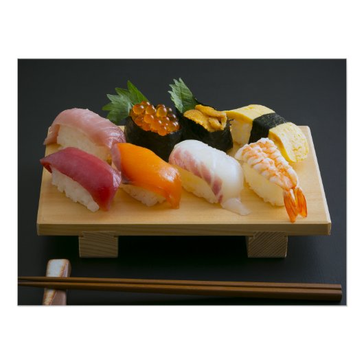 Sushi Harmony - Traditional Nigiri Sushi Art Print Perfect Poster (Voorkant)