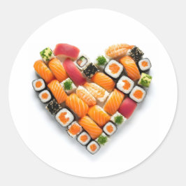 Sushi-hart Ronde Sticker