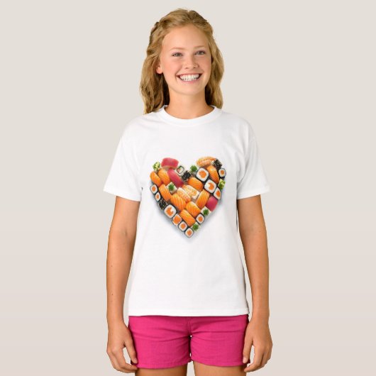 Sushi-hart T-shirt (Voorkant volledig)