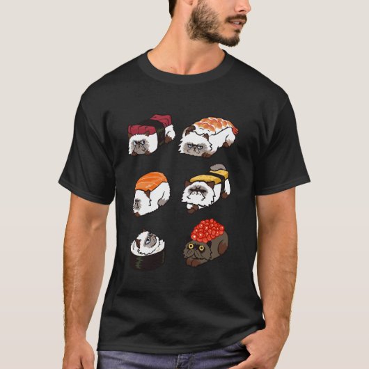Sushi Himalayaanse Kat T-shirt (Voorkant)