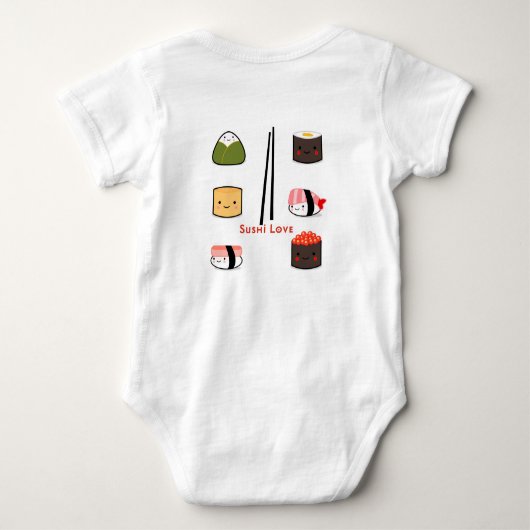 Sushi houden van Baby bodysuits meisje en jongen (Achterkant)