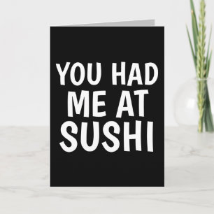 SUSHI HOUDT VAN U ROMANTISCH FUNNY WENSKAART KAART
