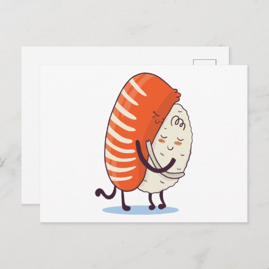 Sushi Hug Cute Kawaii Japans Briefkaart (Voorkant / Achterkant)
