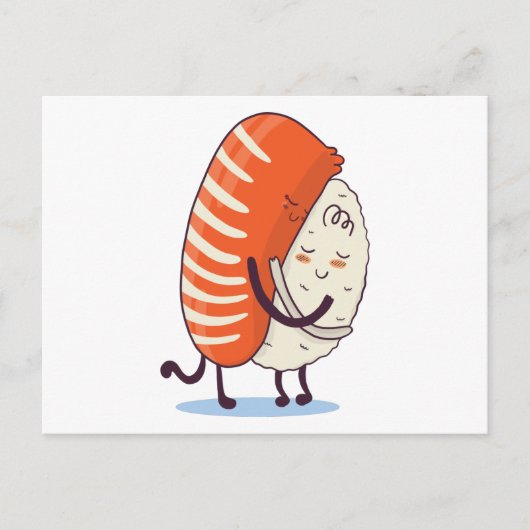 Sushi Hug Cute Kawaii Japans Briefkaart (Voorkant)