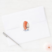 Sushi Hug Cute Kawaii Japans Ronde Sticker (Envelop)