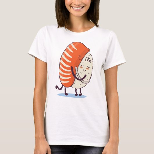 Sushi Hug Cute Kawaii Japans T-shirt (Voorkant)