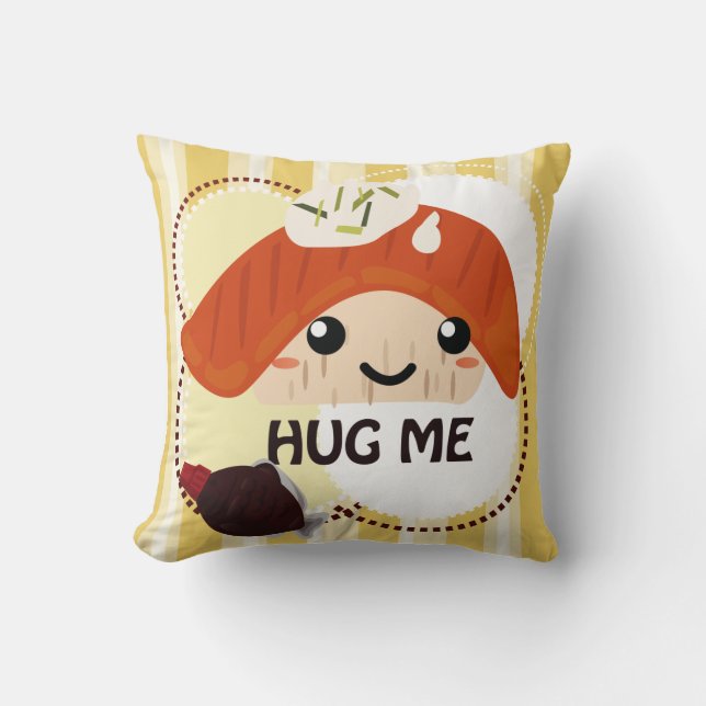Sushi Hug me kus me 3 Pillow Kussen (Voorkant)