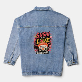 Sushi Is Mijn Liefdestaal –Schattige Kawaii Sushi Denim Jacket
