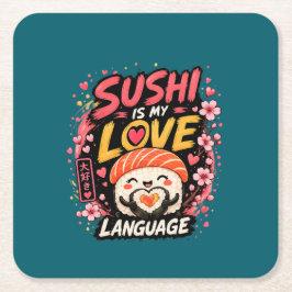 Sushi Is Mijn Liefdestaal –Schattige Kawaii Sushi Kartonnen Onderzetters