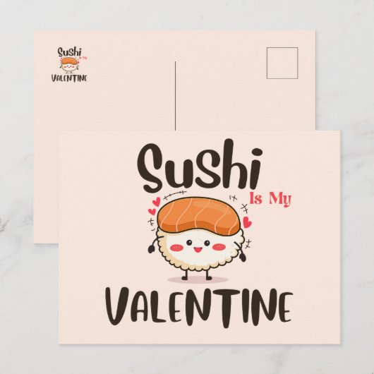 Sushi is mijn Valentijn Briefkaart (Voorkant / Achterkant)