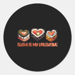 Sushi is mijn Valentijn Schattigee retro hartvormi Ronde Sticker