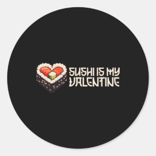 Sushi is mijn Valentijn Schattigee retro hartvormi Ronde Sticker