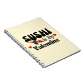 Sushi is mijn Valentijn, sushi Notitieboek (Rechterzijde)