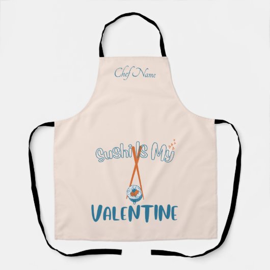 Sushi is mijn Valentijn, sushi Schort (Voorkant)