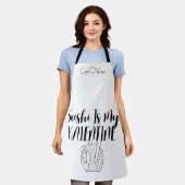 Sushi is mijn Valentijn, sushi Schort (Gedragen)