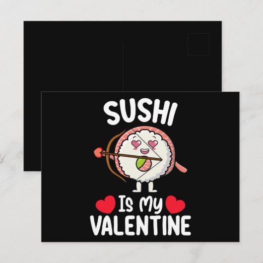 Sushi is mijn Valentijnsdag grappig Japans eten Briefkaart (Voorkant / Achterkant)