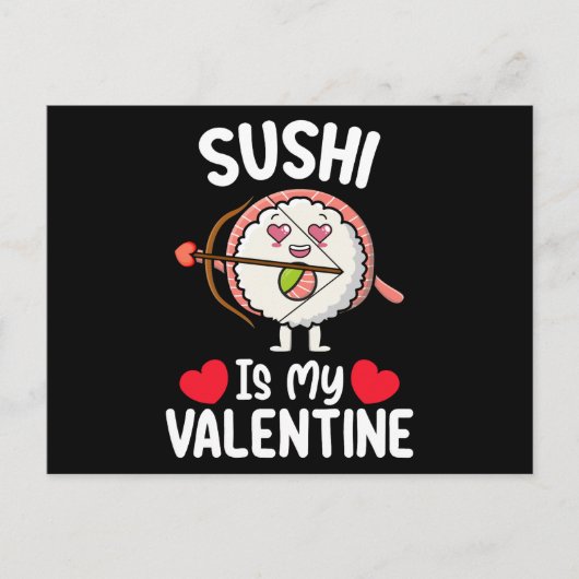 Sushi is mijn Valentijnsdag grappig Japans eten Briefkaart (Voorkant)