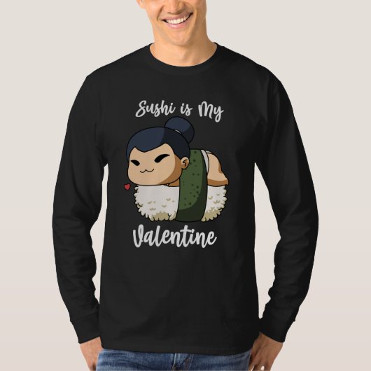 Sushi is My Valentine Sumo Wrestler Valentine's Da T-shirt (Voorkant)