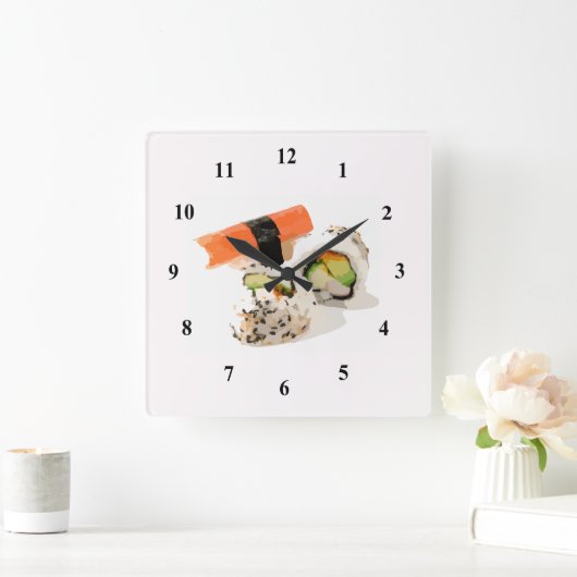 Sushi Japanese food art Vierkante Klok (Huis)