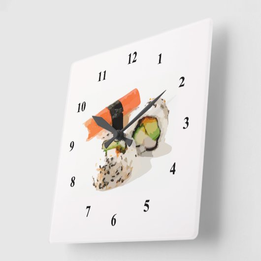 Sushi Japanese food art Vierkante Klok (Hoek)