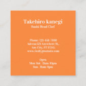 Sushi Japanese Food Visitekaartje (Achterkant)