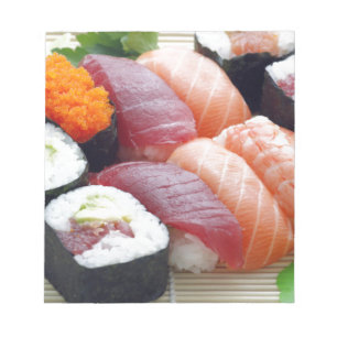 Sushi Japans Asiatisch Voedsel Rauw Sashimi Vers R Notitieblok