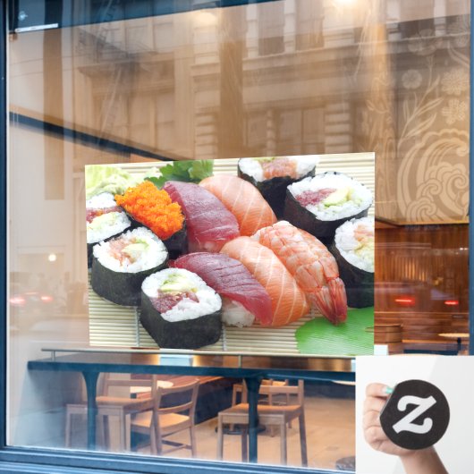 Sushi Japans Aziatisch voedsel raw Sashimi Fresh R Raamsticker (Cafe Raam)